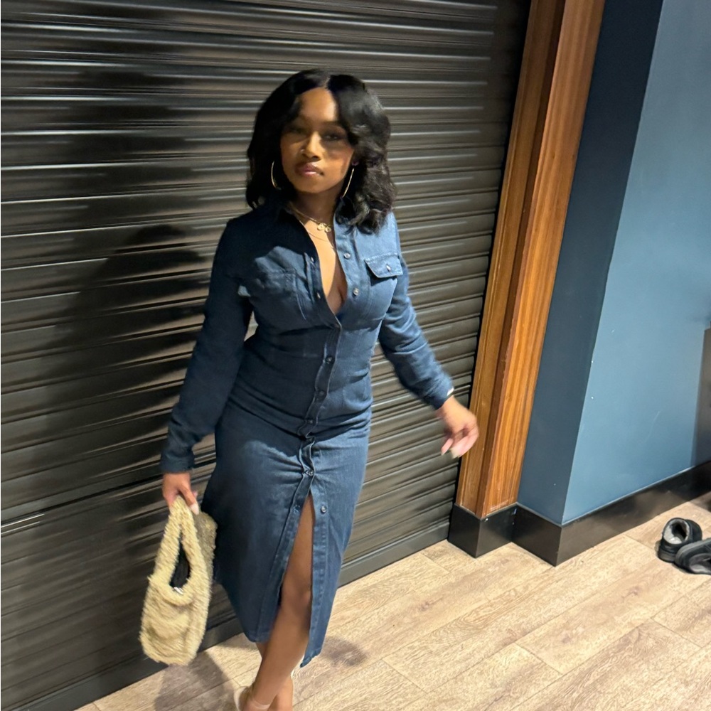 Zara Blue Denim Dress